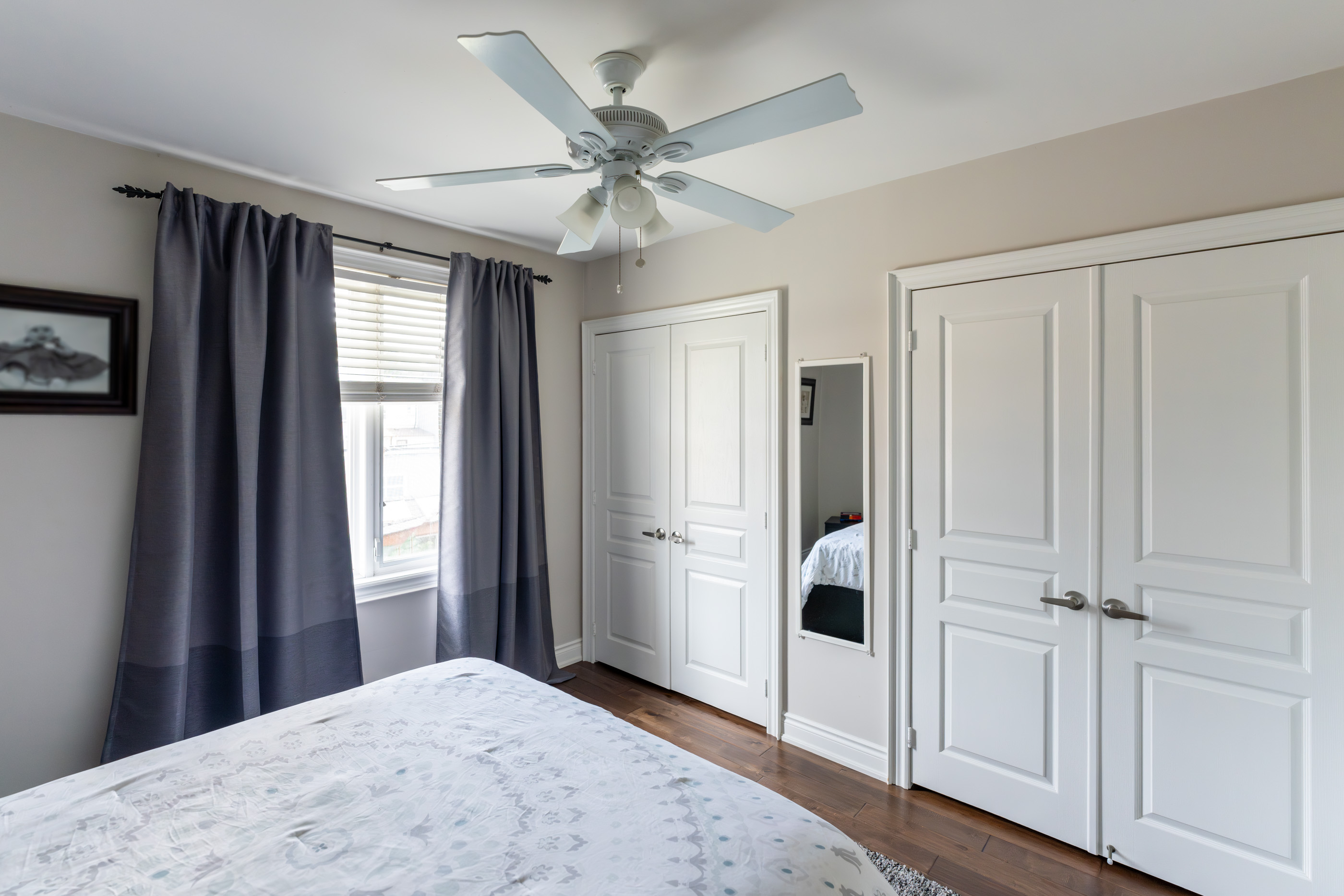 Two closets in master bedroom